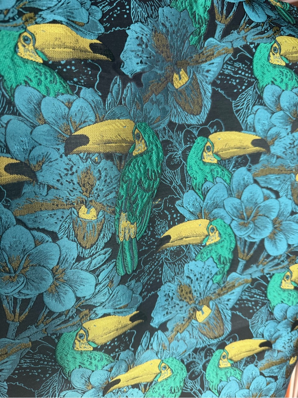 Green Blue Jacquard Fabric 114” X 65”